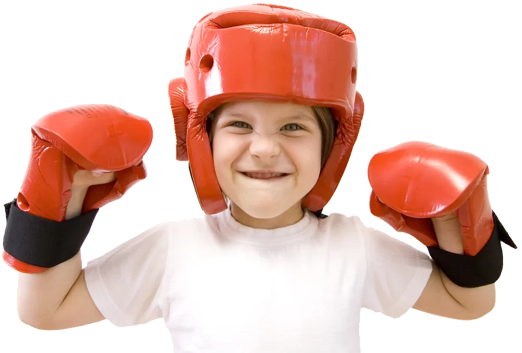 Young martial artist training with an instructor